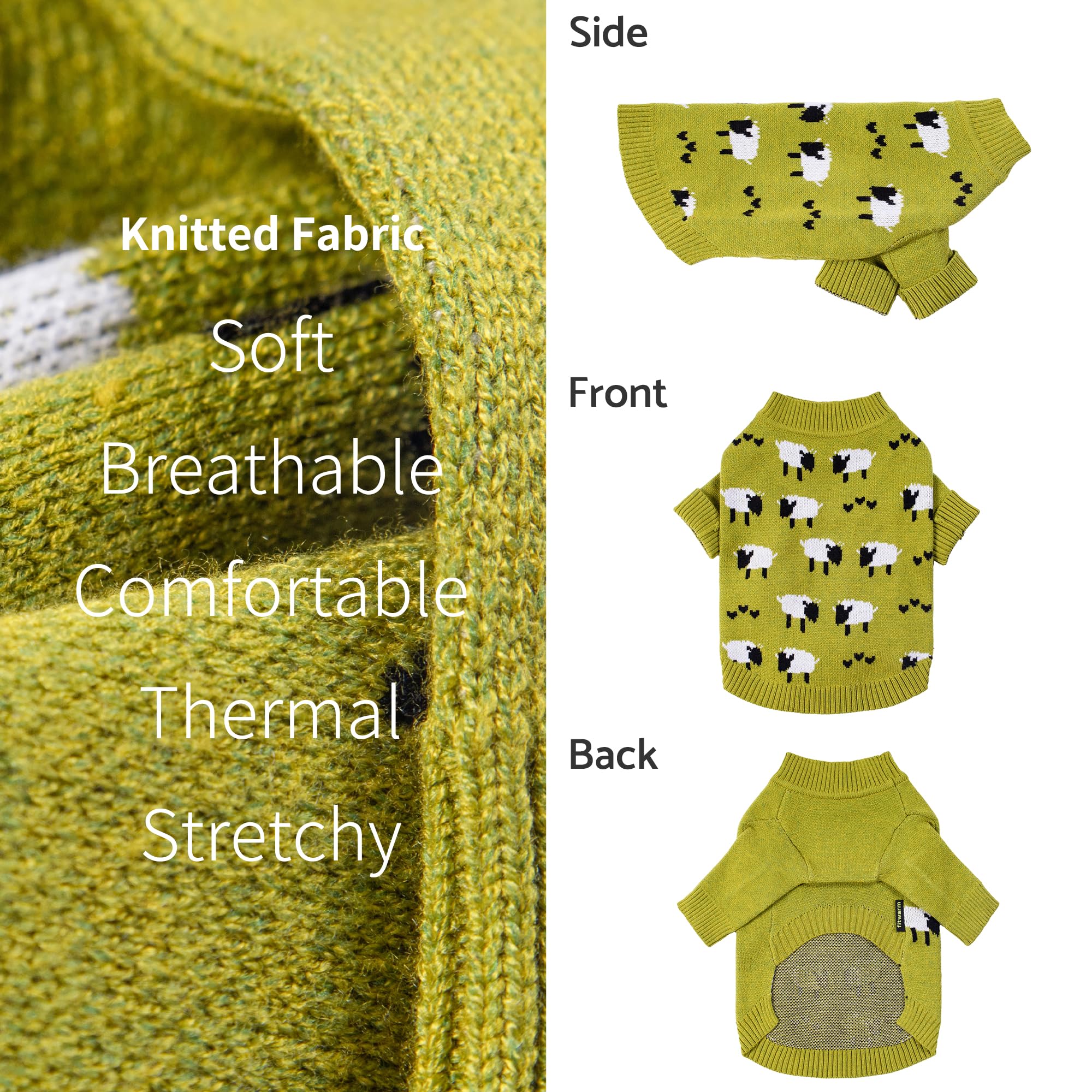 Etiqueta de talla S en sudadera Fitwarm, ajuste cómodo para razas pequeñas.