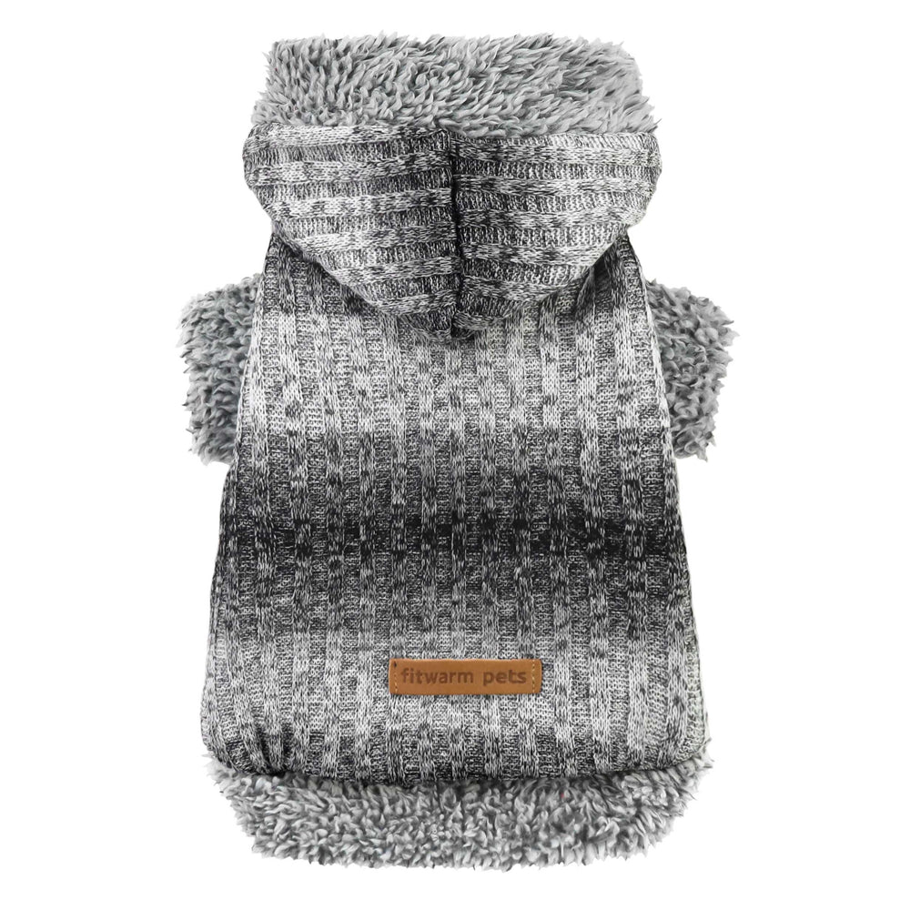 Fitwarm sudadera para perro pequeño con capucha gris heather, cálida para paseos