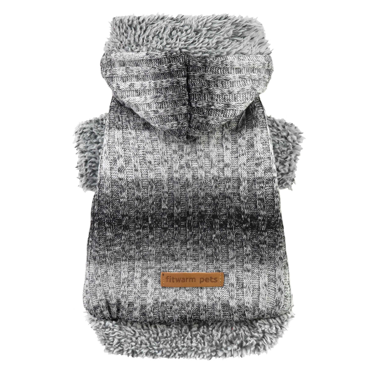 Fitwarm sudadera para perro pequeño con capucha gris heather, cálida para paseos