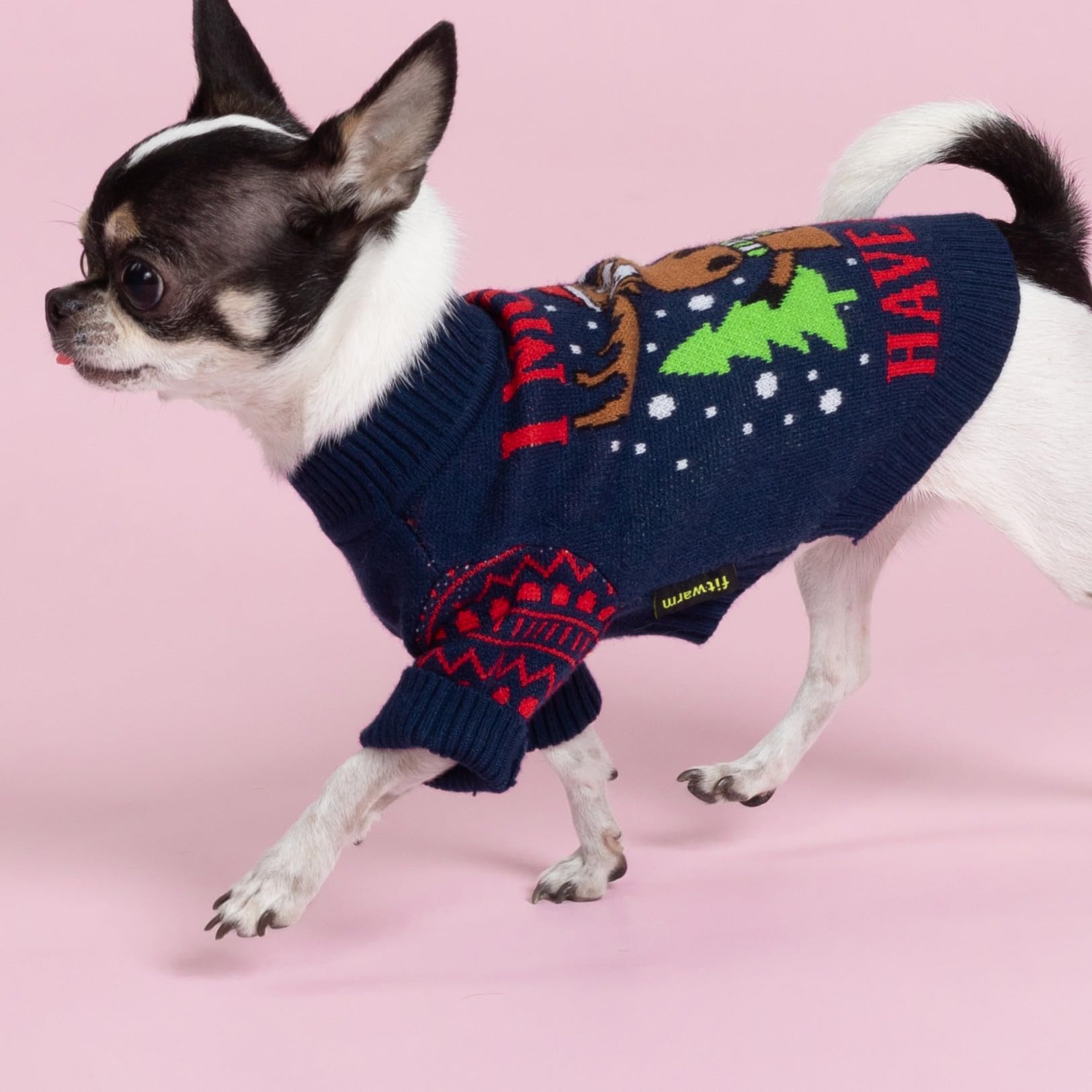 Fitwarm diseño de ciervo en suéter, detalles divertidos para fiestas.