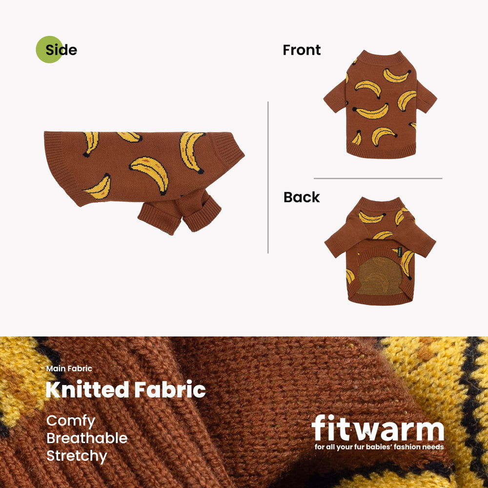 Fitwarm suéter-perro-banana, fácil de poner para paseos diarios