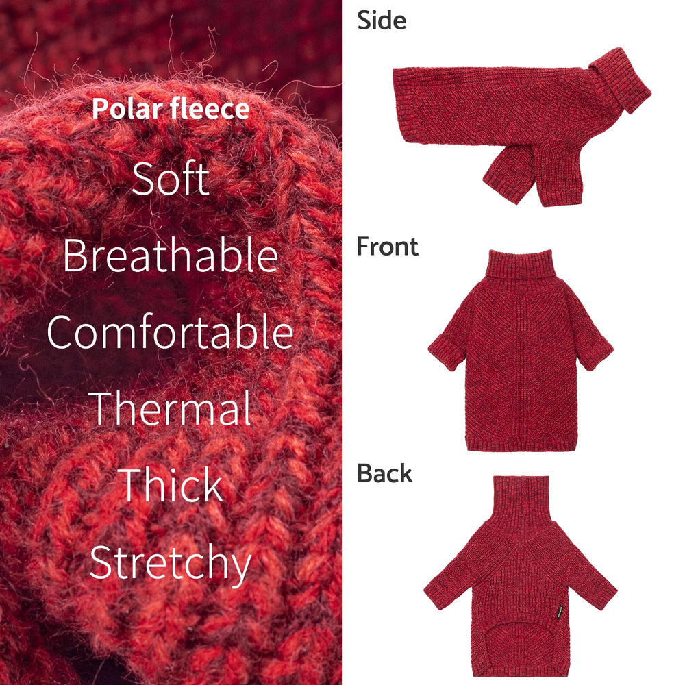 Fitwarm suéter para perro, burdeos, estilo clásico
