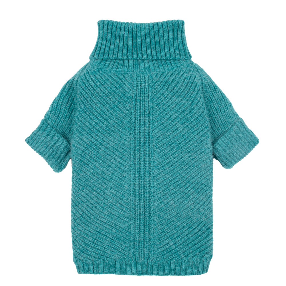 Fitwarm suéter de cuello alto para perro, azul-teal, talla grande, ideal para paseos fríos