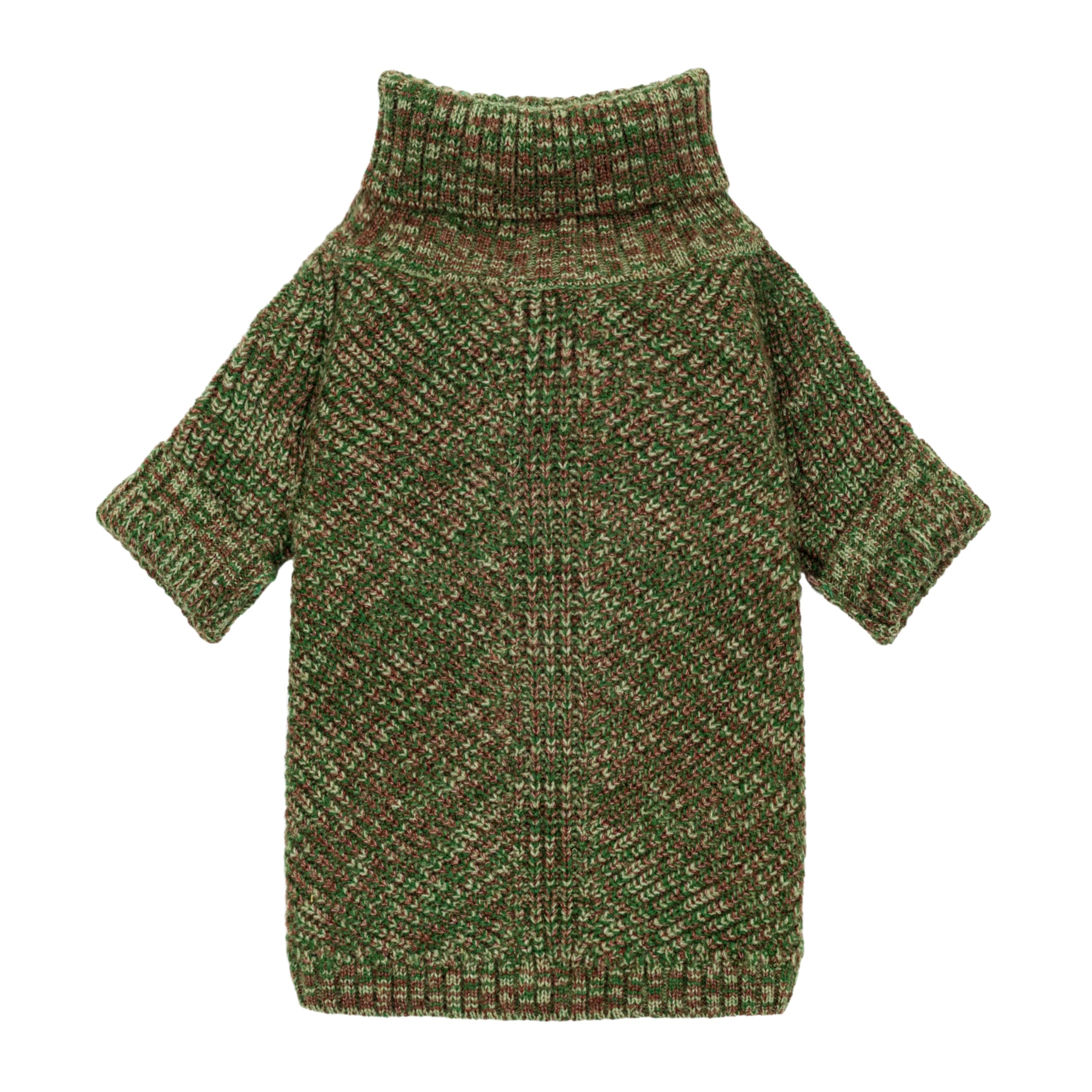 Fitwarm sueter para perro cuello tortuga verde, ideal para paseos fríos.