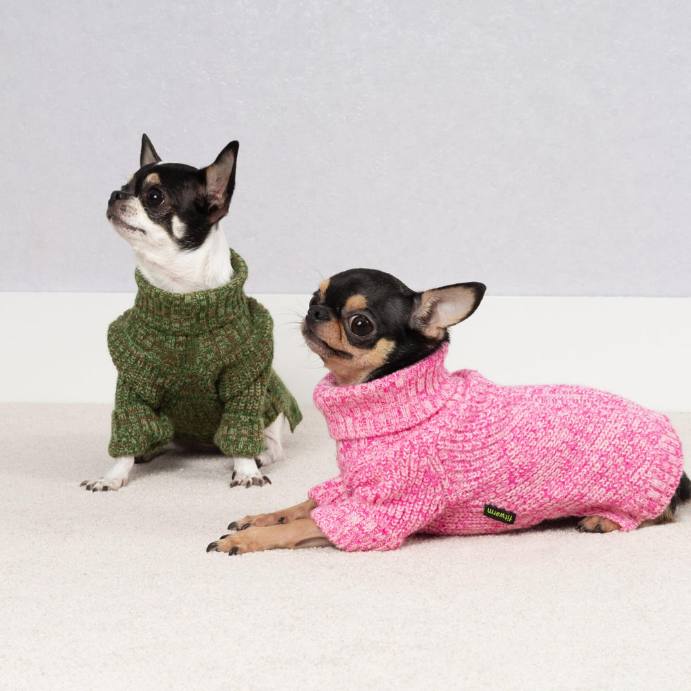Fitwarm suéter para perro, color verde jaspeado, ideal para Navidad.