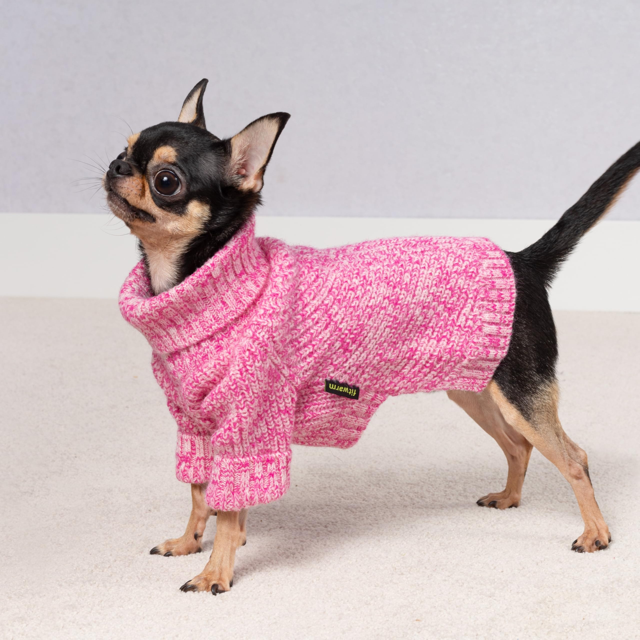 Fitwarm suéter de punto con cuello alto para perro pequeño, comodidad destacada