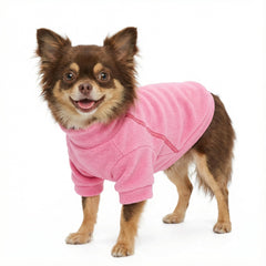 Fitwarm sueter polar para perros rosa, vista trasera con ajuste cómodo