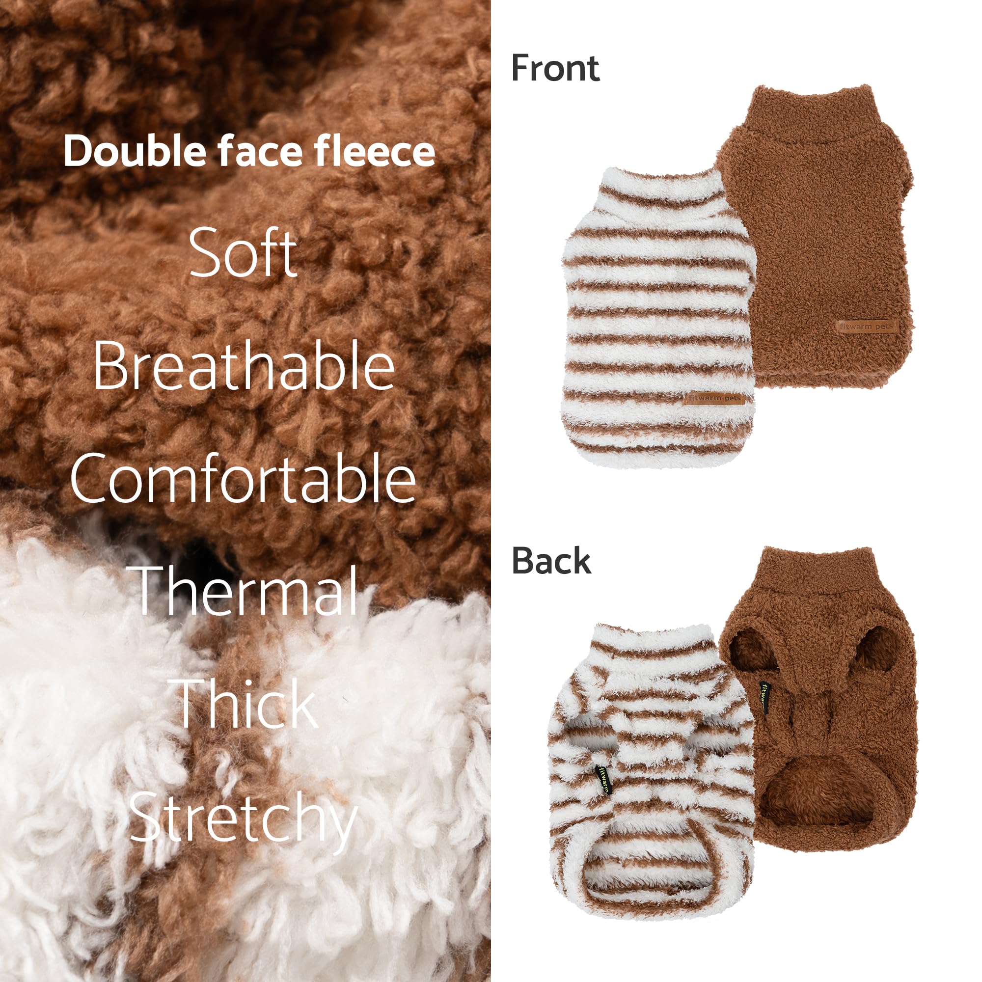 Fitwarm tejido polar suave para perro pequeno, tacto caliente