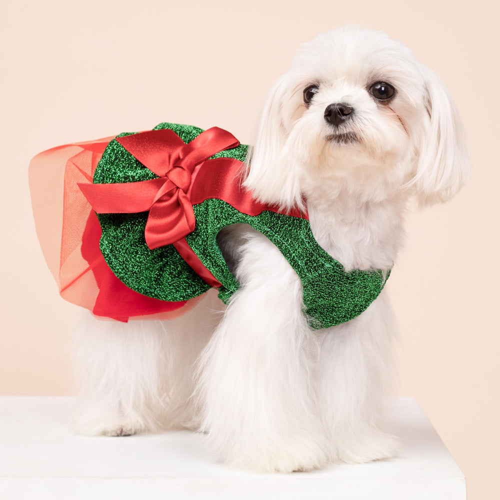 Fitwarm disfraz navideno para perros falda tul brillos: movimiento cómodo.