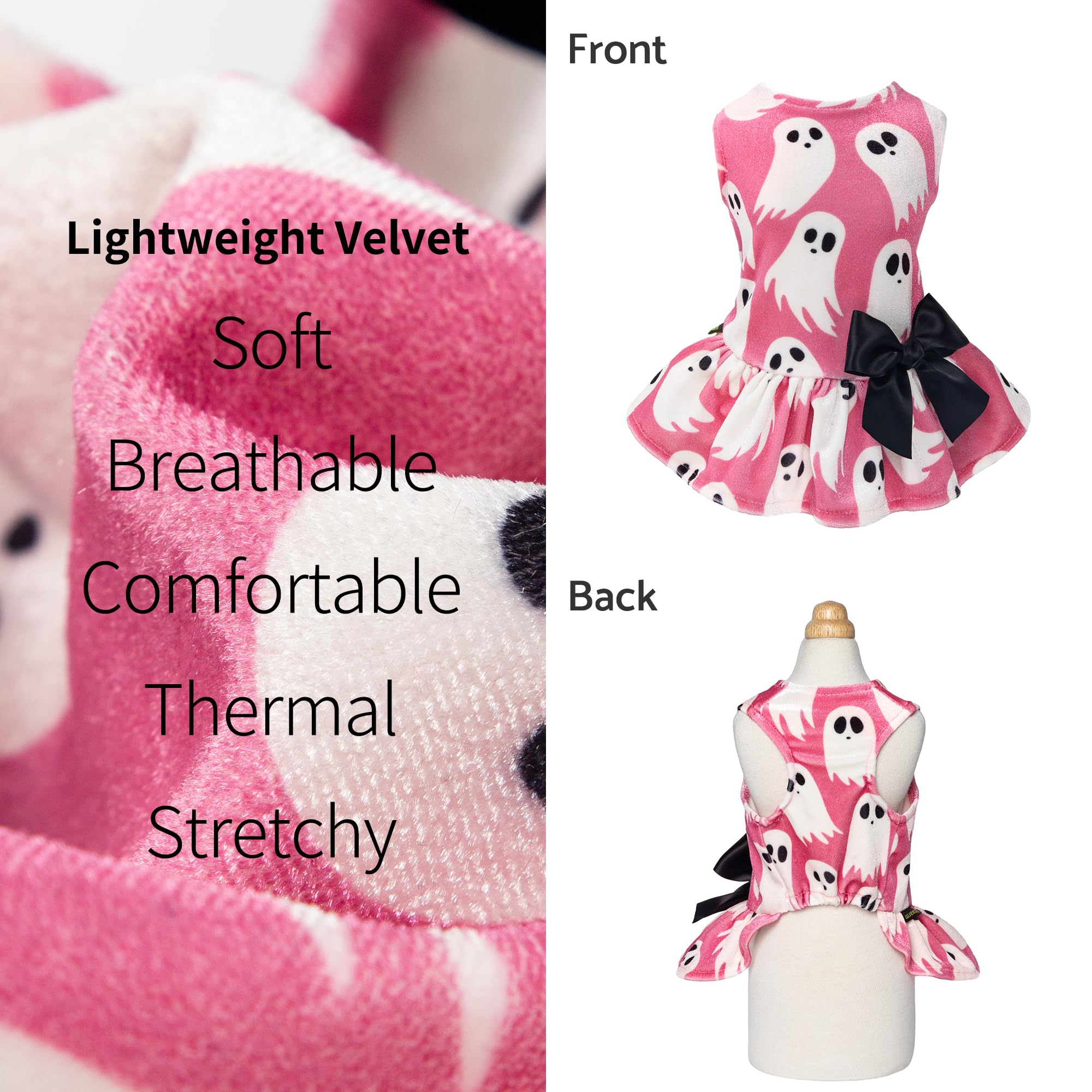 Vestido Halloween para Perro Fitwarm lazo decorativo.