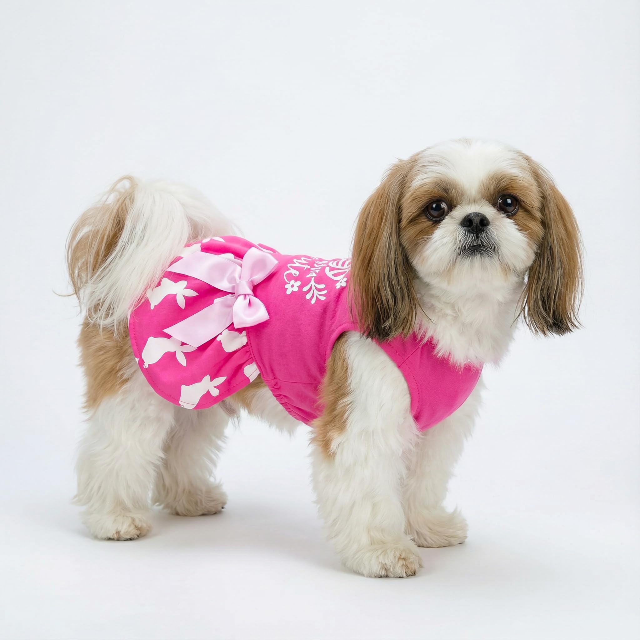 Fitwarm vestido-pascua-perro estampado conejos, ideal para fotos