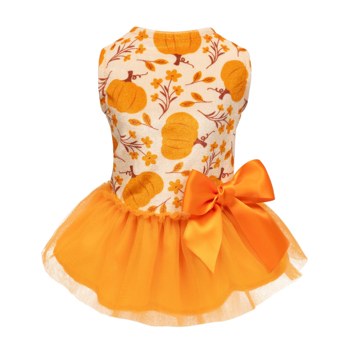 Fitwarm vestido-perro-calabaza flor-frente, ideal para fotos otoñales