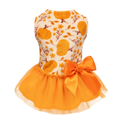 Fitwarm vestido-perro-calabaza flor-frente, ideal para fotos otoñales