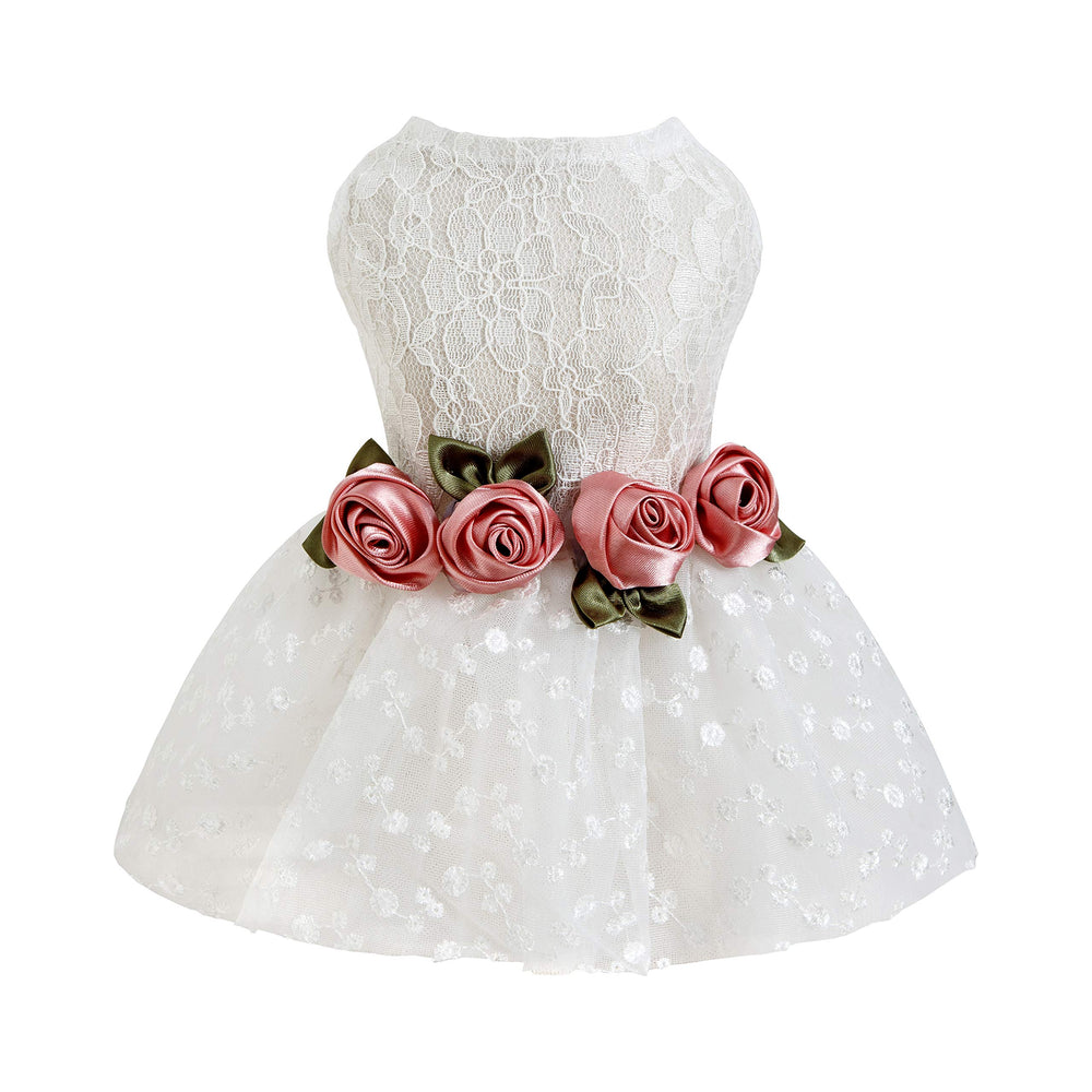 Vestido para perro Fitwarm con encaje rosa, ideal para bodas y sesiones de fotos