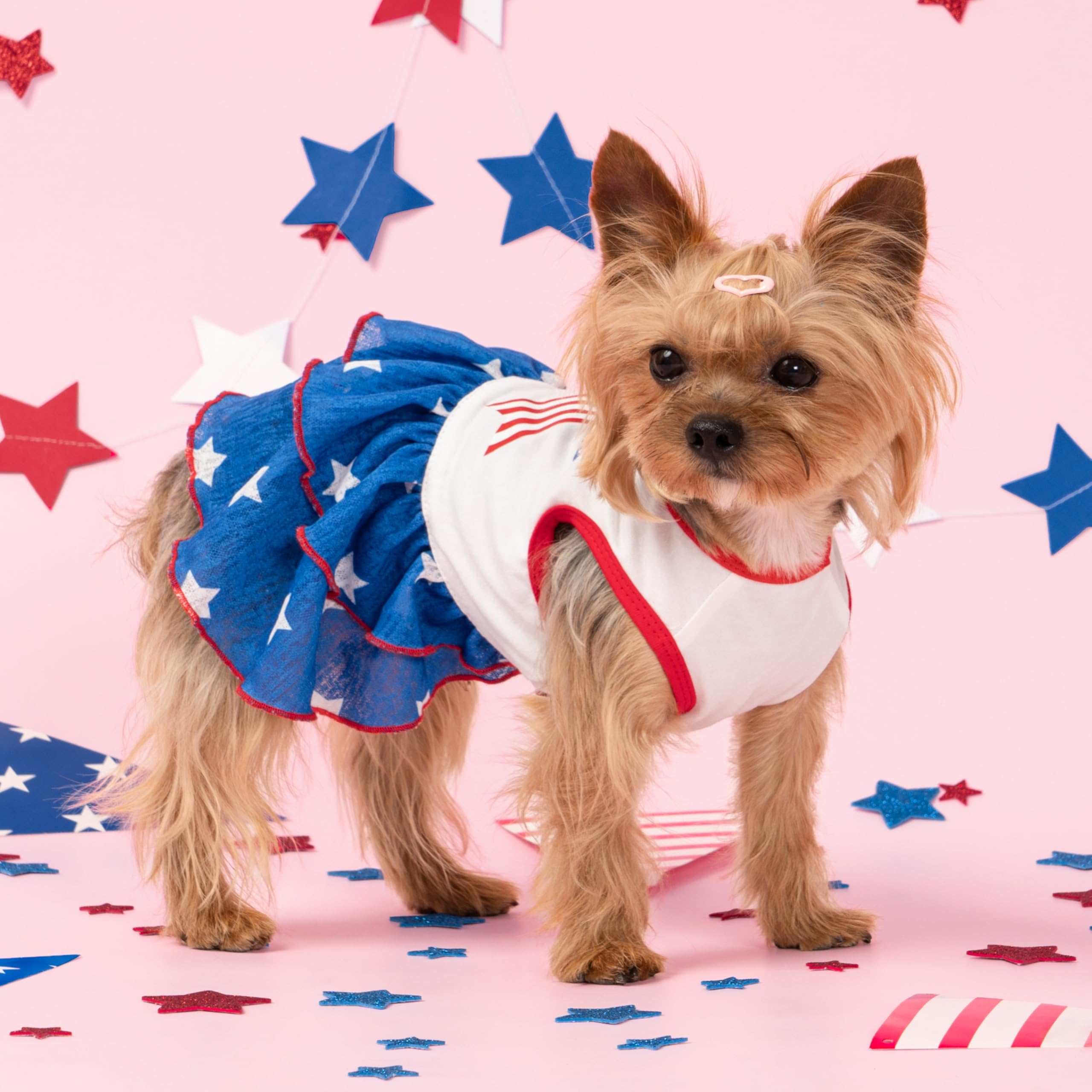 Vestido para perro Fitwarm con estampado de estrellas en la falda festivo