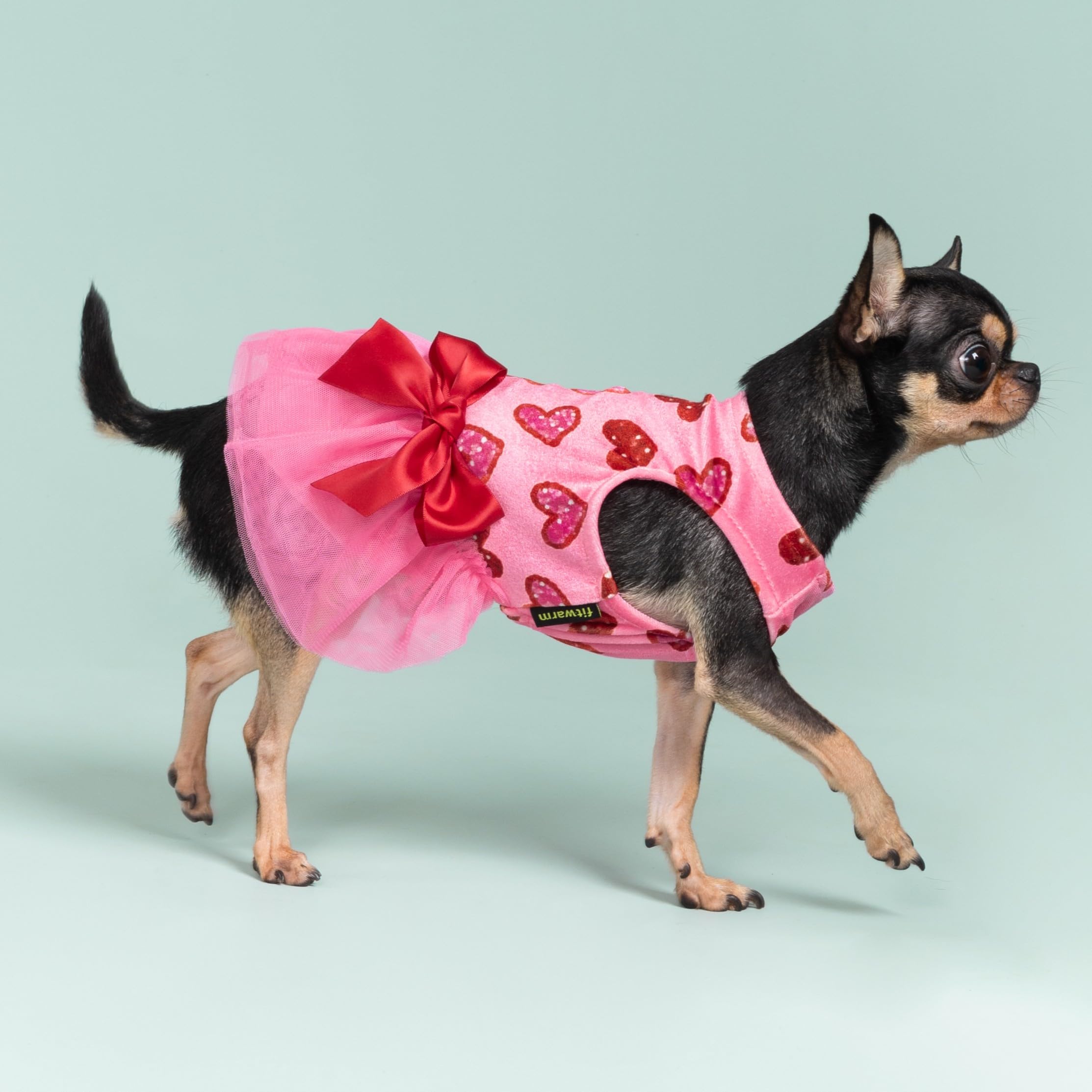 Fitwarm vestido perrito lazo satinado realza la cintura y añade elegancia.