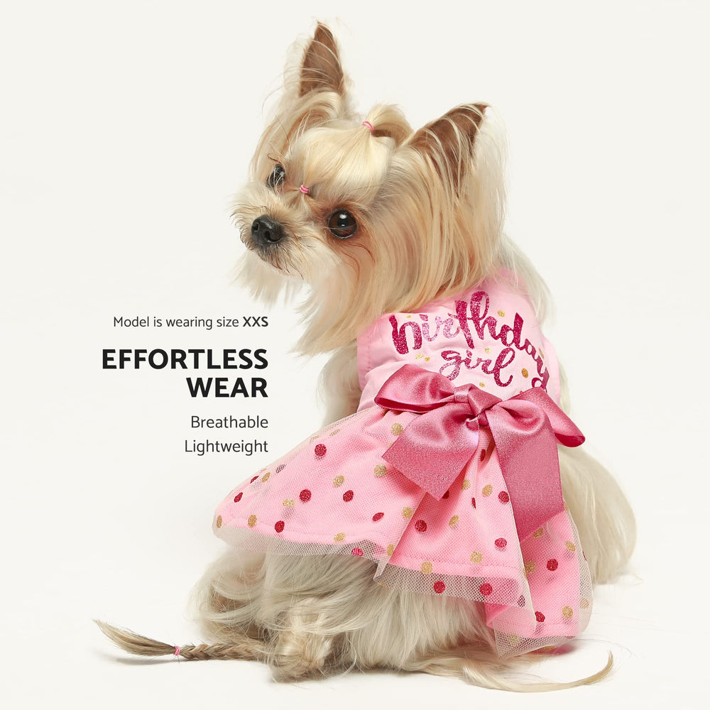Vestido Fitwarm, tul detalle lazo rosa, ideal para momentos tiernos