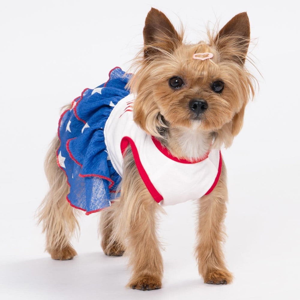 Detalle de volantes por capas en vestido para perro Fitwarm