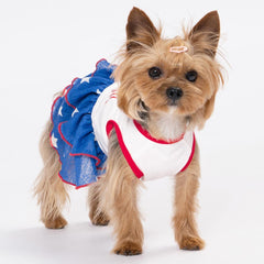 Detalle de volantes por capas en vestido para perro Fitwarm