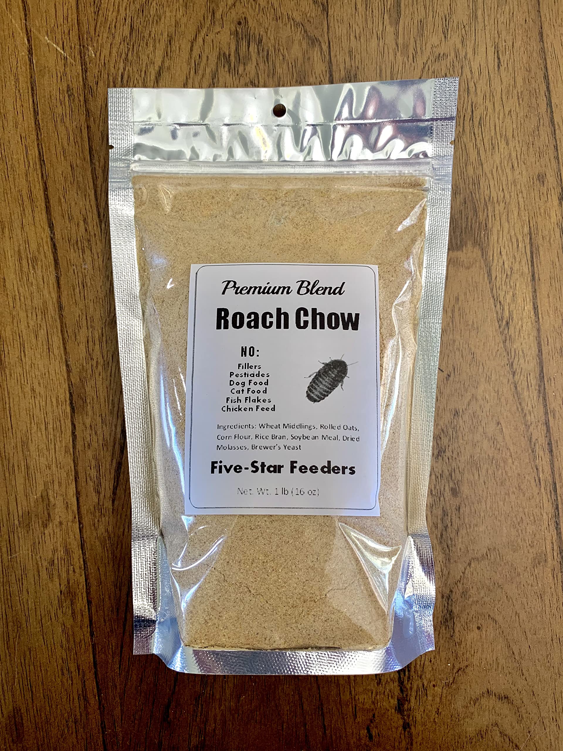 Five-Star Feeders Roach Chow en bolsa plata para frescura y menor olor