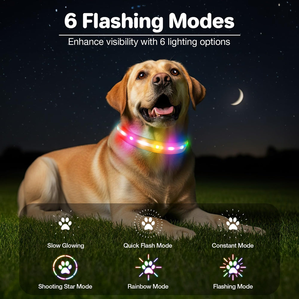 Collar Fiveda con 6 modos de iluminación para perros
