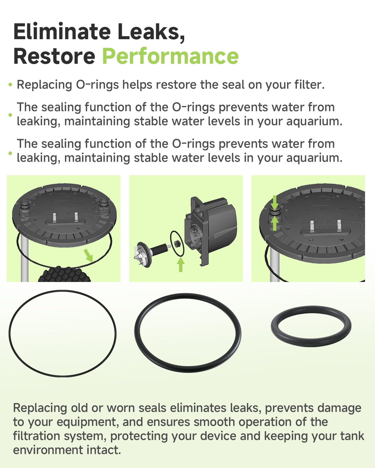 FixBear anillo O para Fluval FX6 sellado duradero ante humedad y corrosión