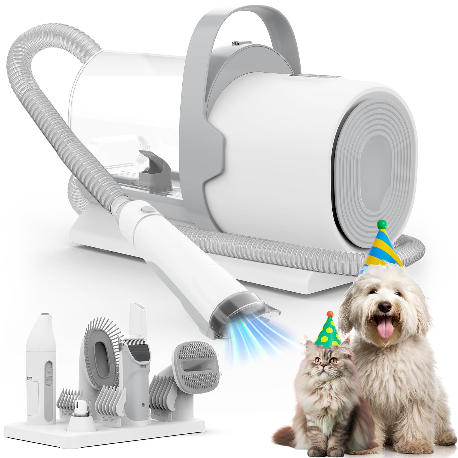 FIXR kit de aseo para perros con aspiradora integrada para control de pelos