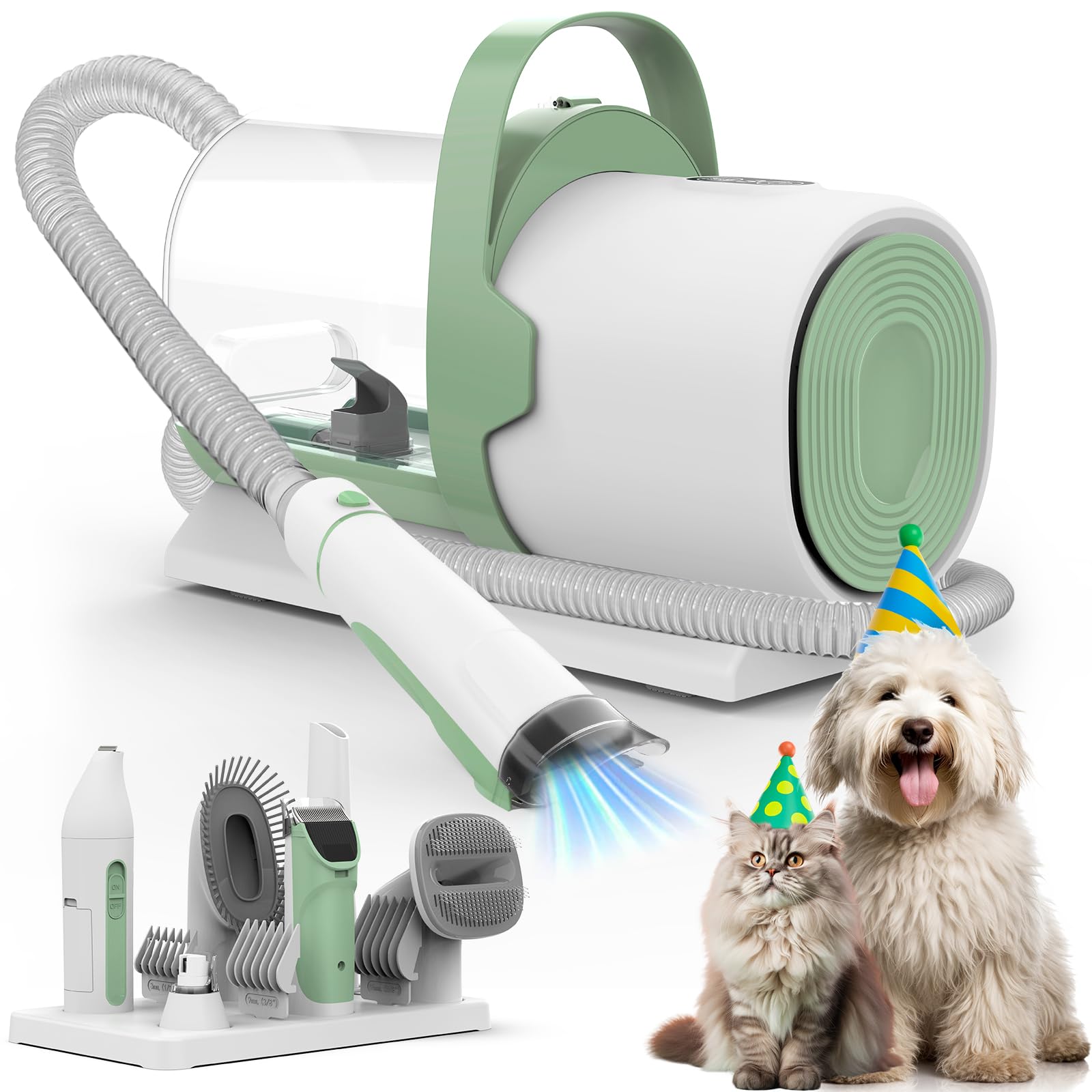 Aspiradora de grooming FIXR PG50 Plus para cuidado de perros, captura pelos durante el grooming.