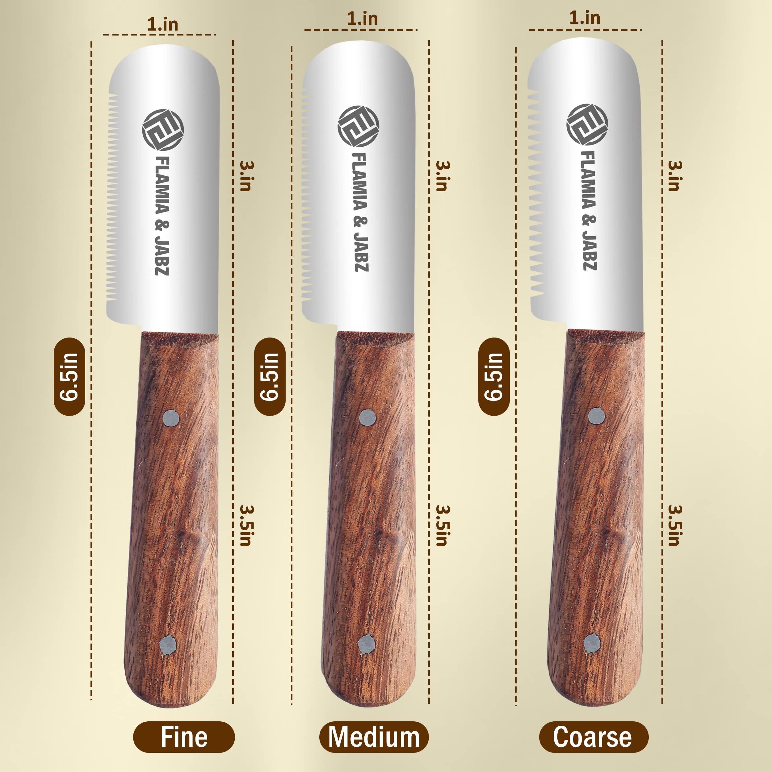 Cuchillo deslanado profesional Flamia JABZ, hoja de acero inoxidable japonés.