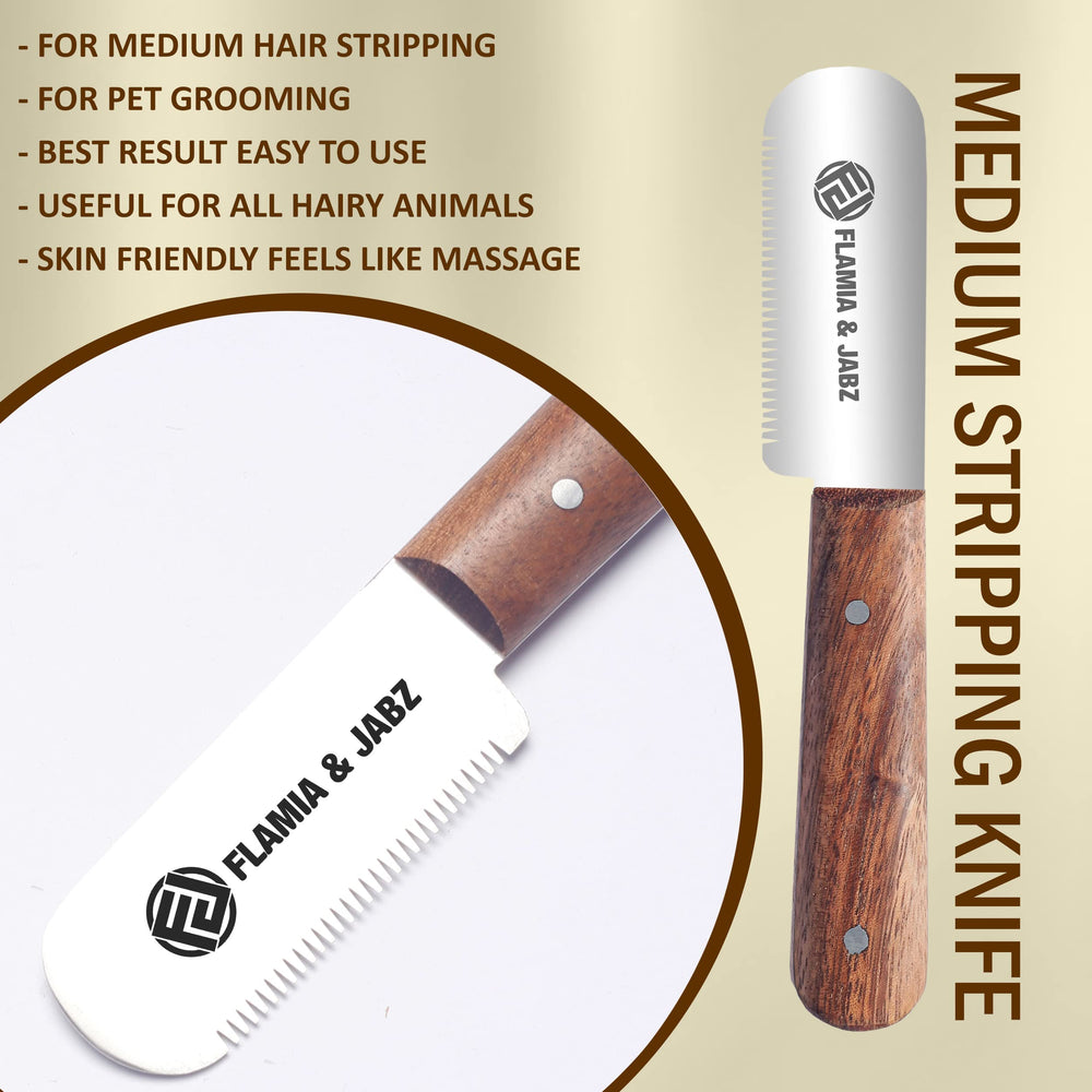 Cuchillo deslanado profesional Flamia JABZ, mango de palo rosa, uso cómodo.