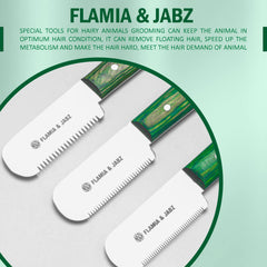 FLAMIA Y JABZ cuchillo desbaste en acero inoxidable para perros.