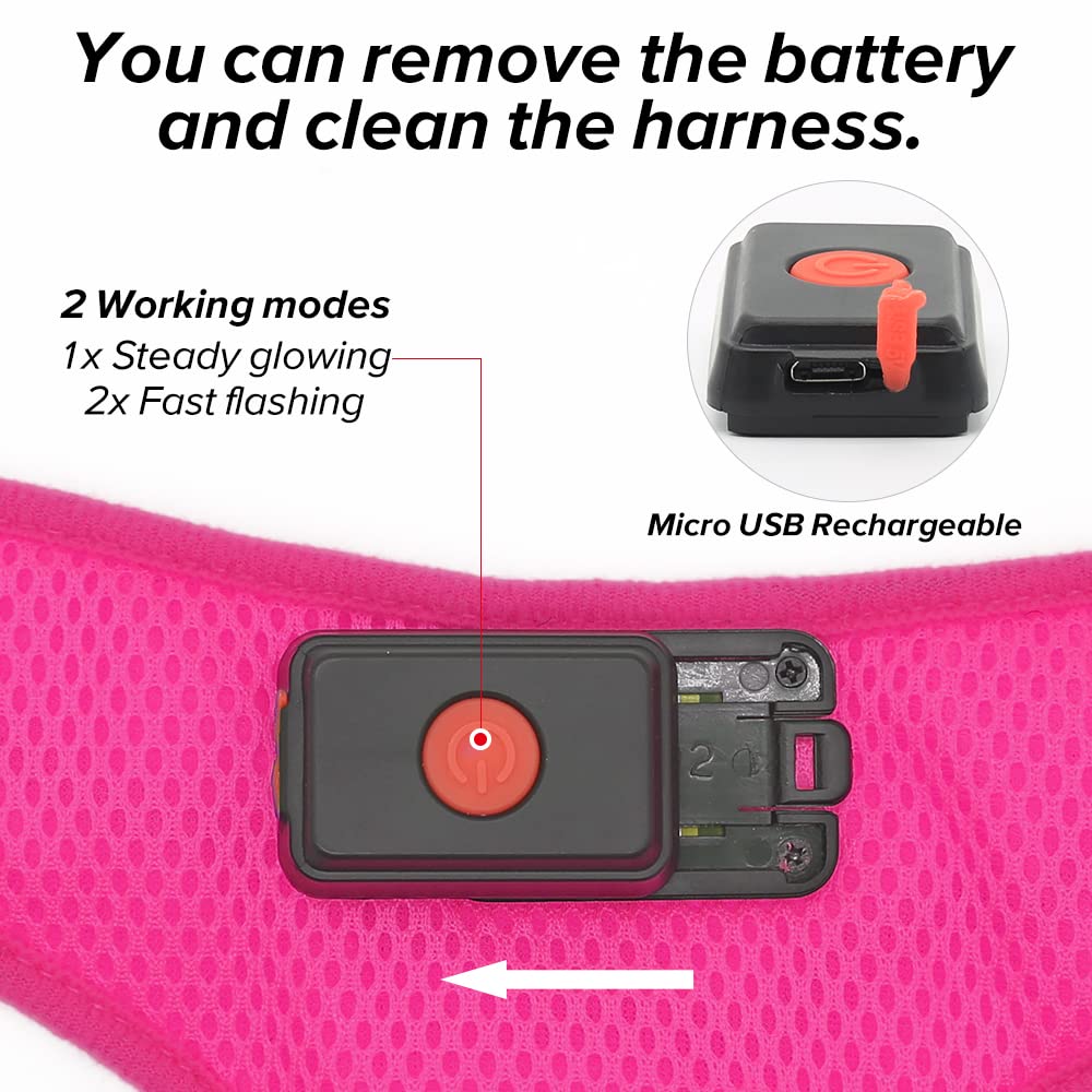 Flashseen arnés LED para perros con dos modos de iluminación para mayor versatilidad