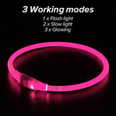 Collar Flashseen para perros, talla recortable para un ajuste cómodo