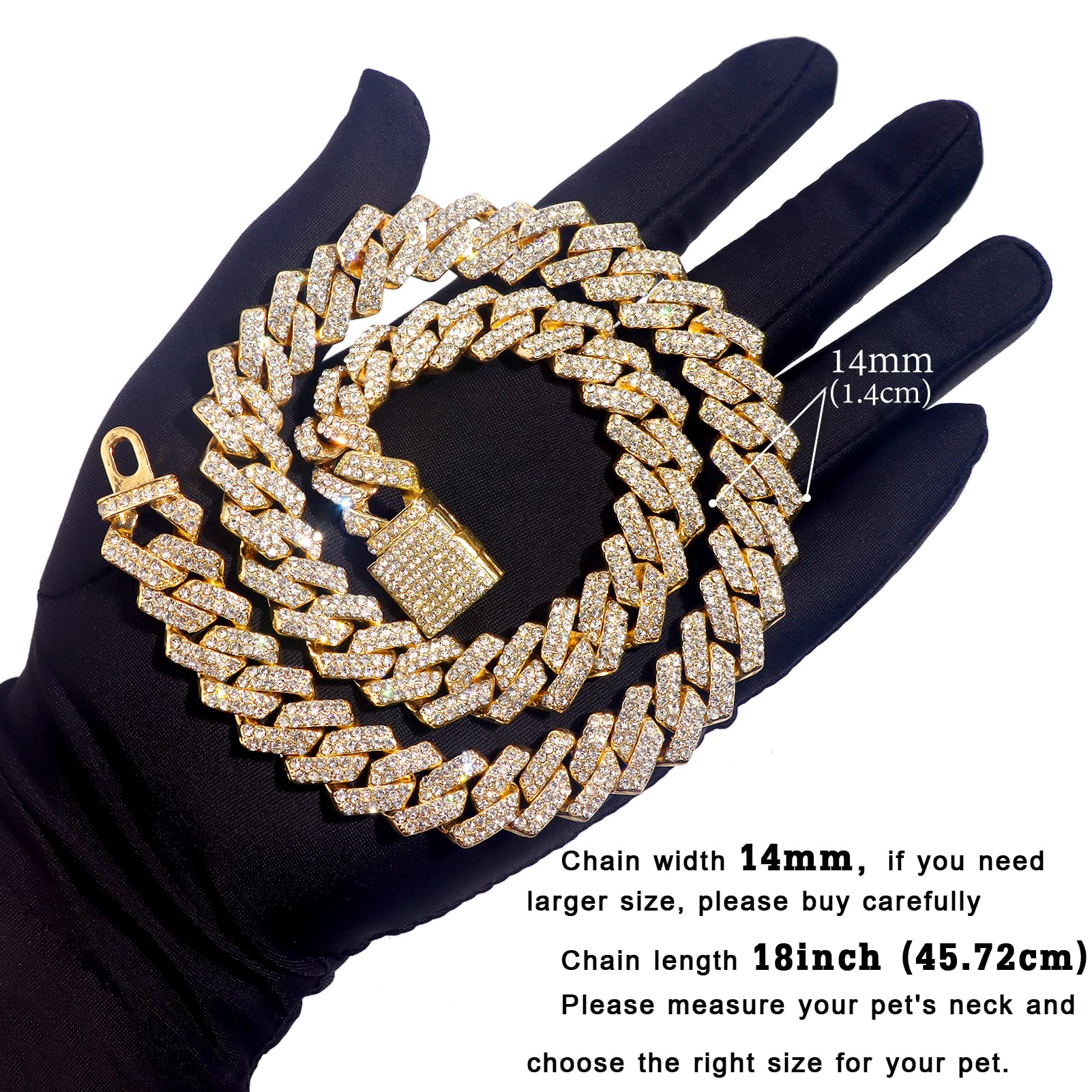 Flatfoosie collar-cadena cubana cierre-seguro, ideal para paseos seguros