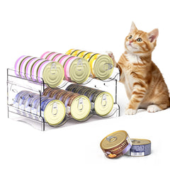 Flenpptly organizador de gatos, dos niveles con visibilidad clara.