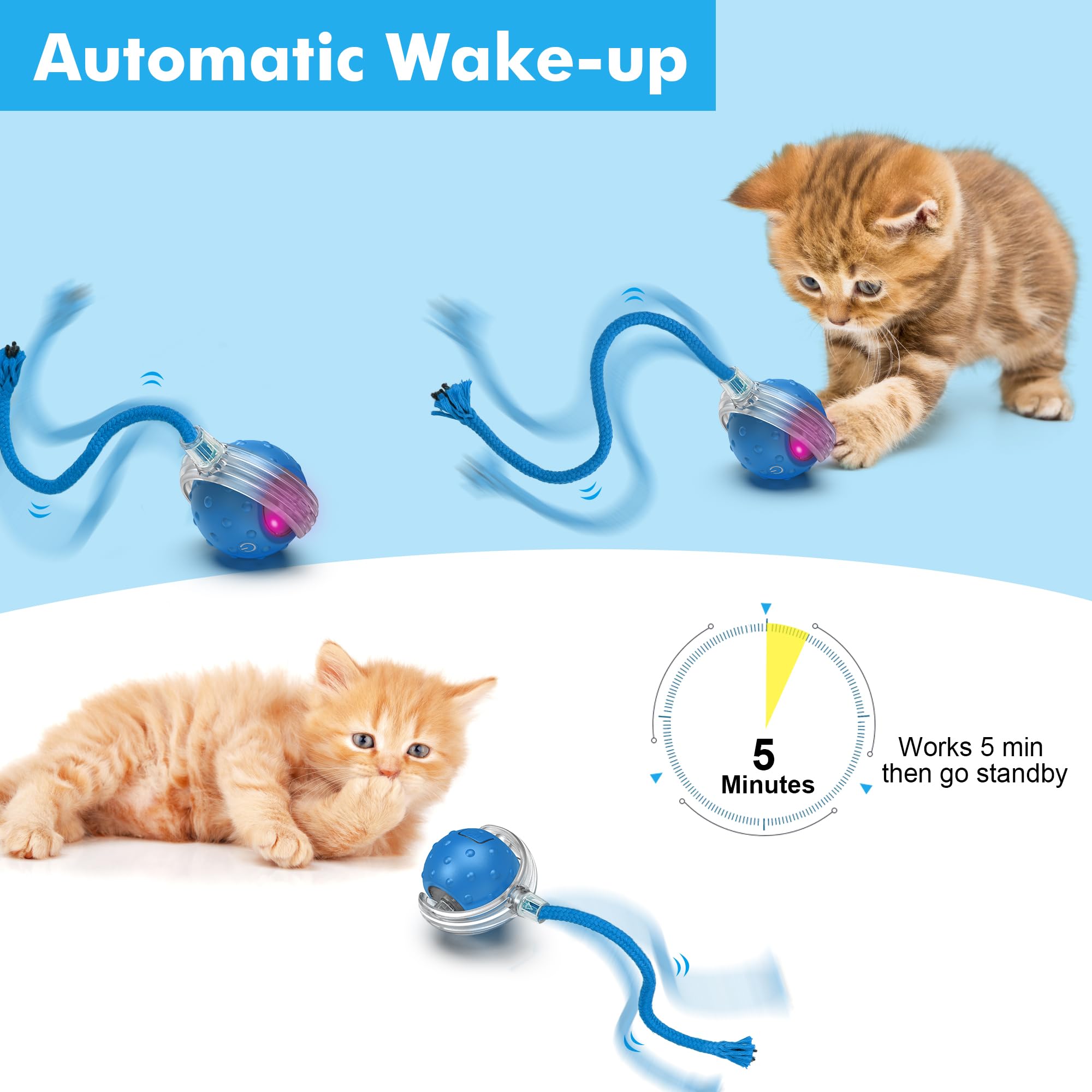FLERDMAU bola de silicona ecológica para gatos, juego silencioso y seguro