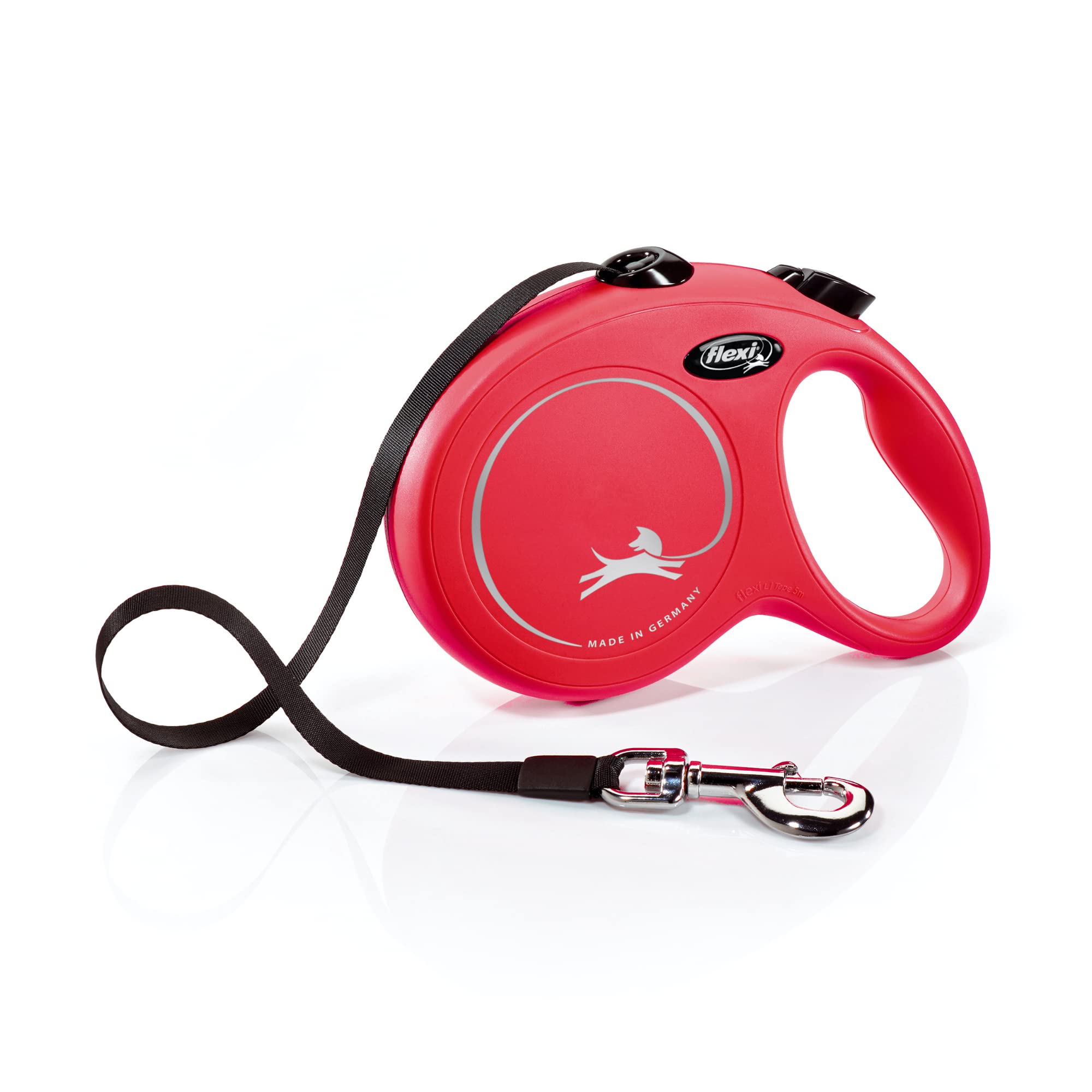 FLEXI cinta retractil para perros grandes, rojo, 16 pies, fácil manejo.