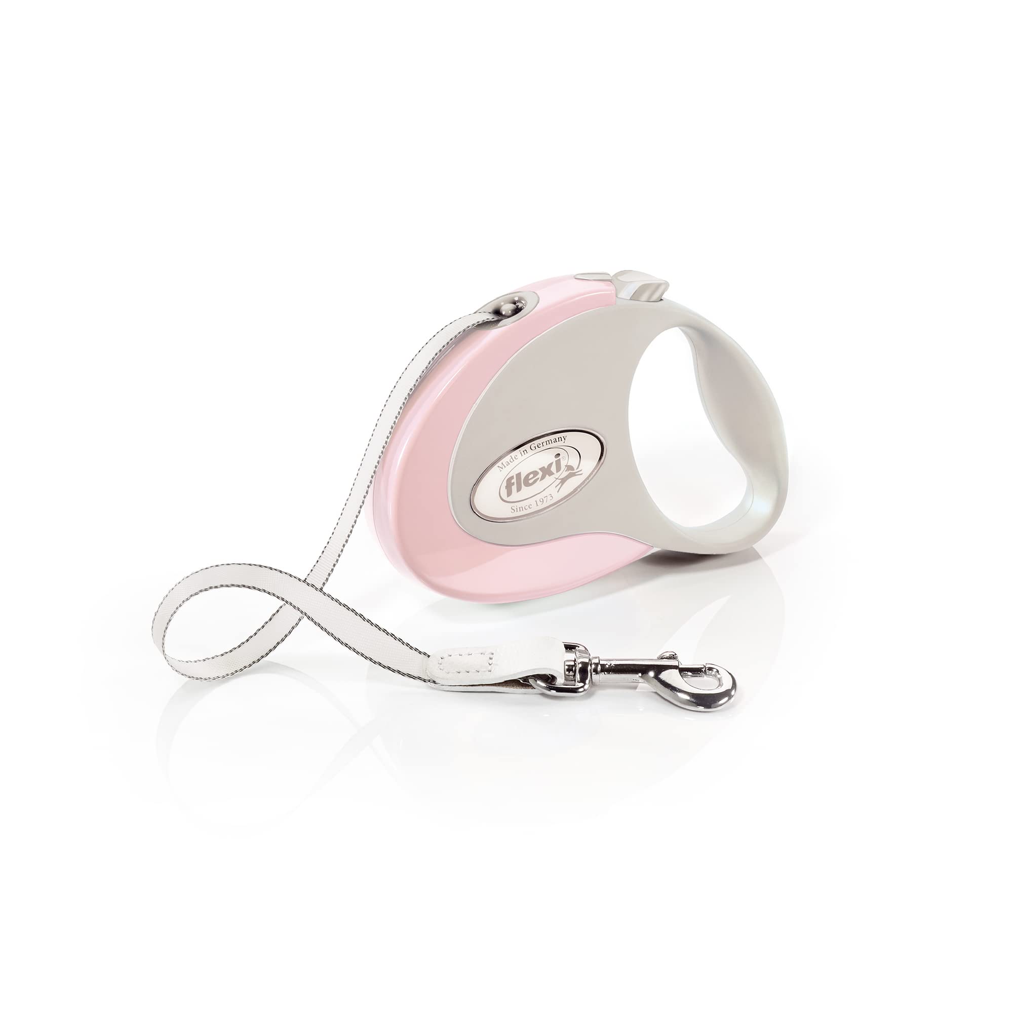 FLEXI cinta retráctil rosa con mango ergonómico para paseos cómodos