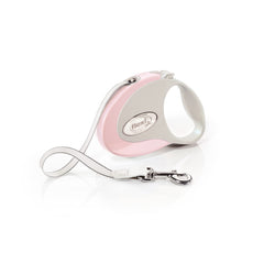 FLEXI cinta retráctil rosa con mango ergonómico para paseos cómodos