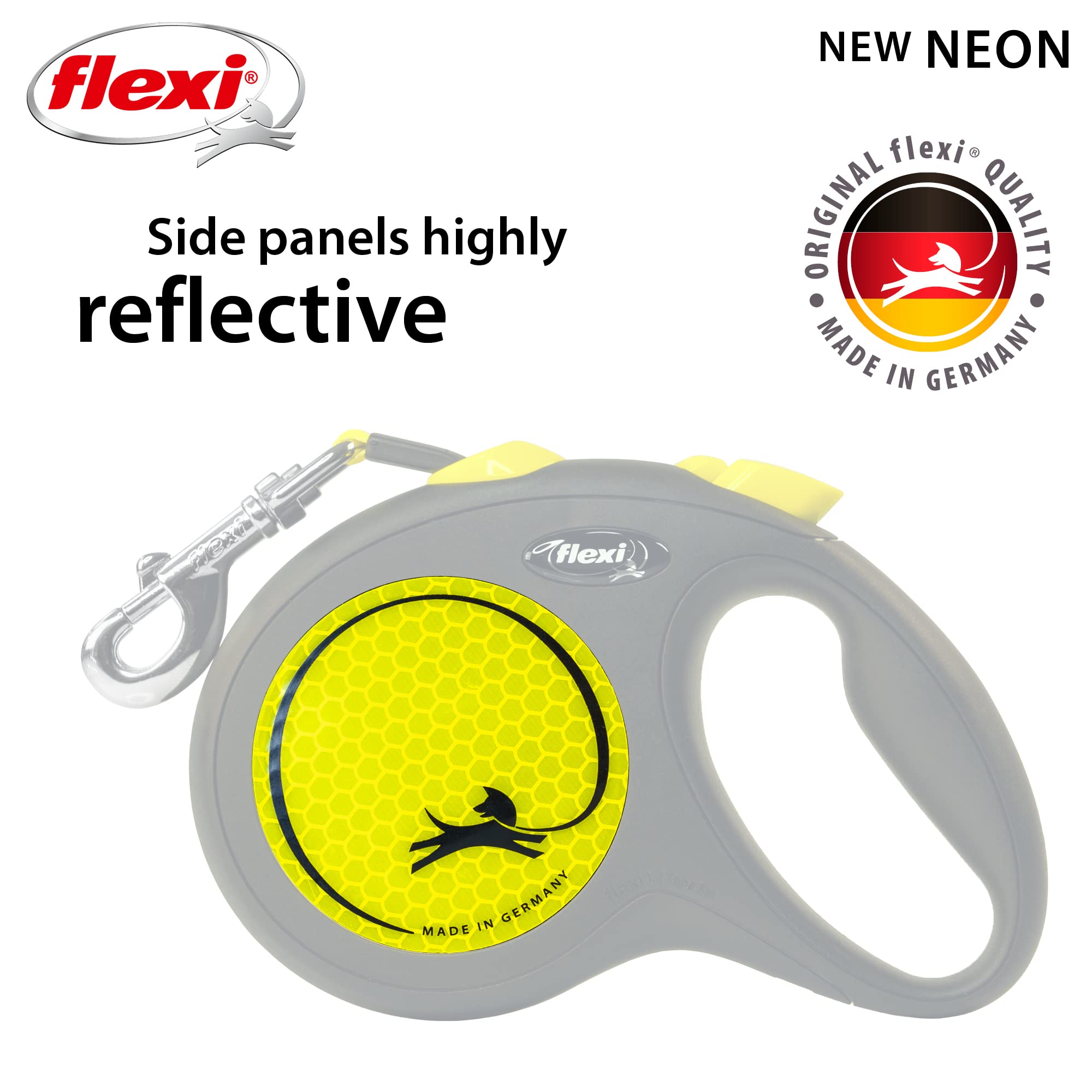 FLEXI correa retráctil para perros grandes durante paseos diarios.