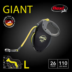 FLEXI Giant, alcance de 26 pies, libertad controlada para paseos extensos.