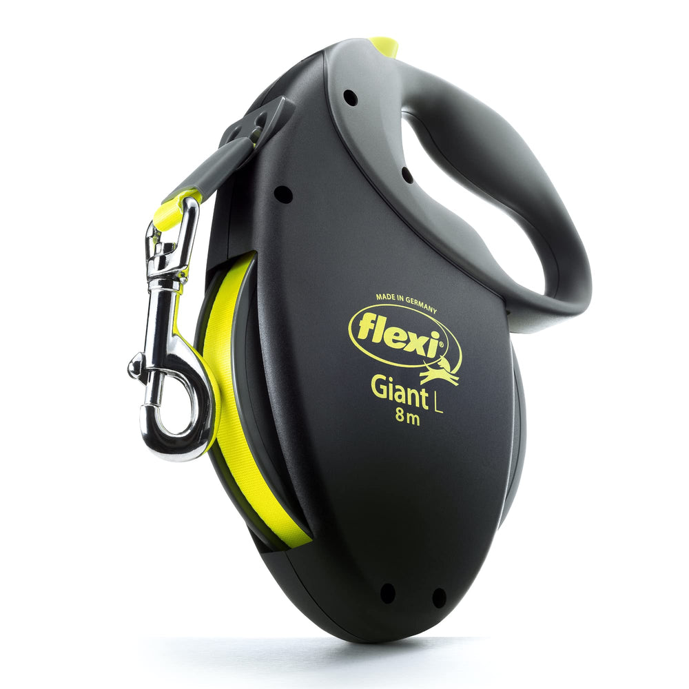 FLEXI Giant: cinta retráctil para perros grandes con control seguro hasta 110 libras.