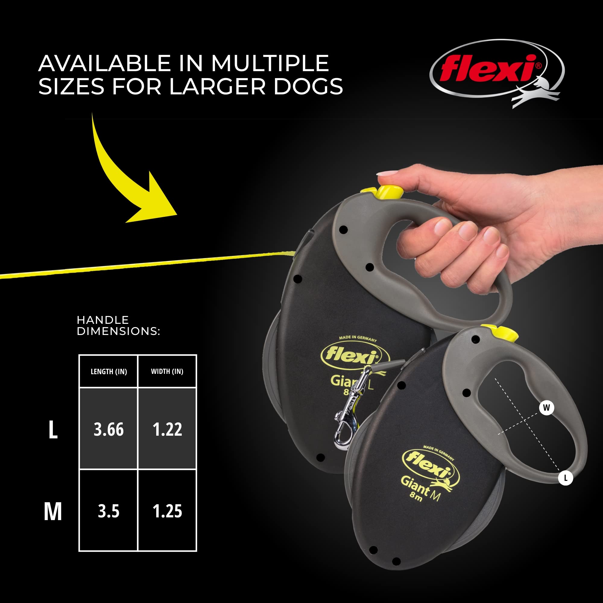 FLEXI Giant, freno de una mano para paradas rápidas con perro.