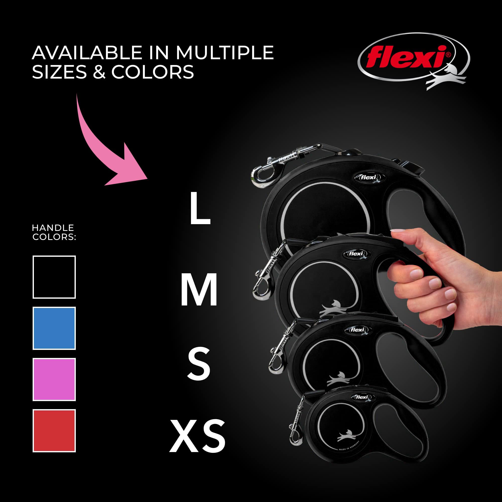 FLEXI New Classic: compatible con diferentes tamaños de perro para adaptarse a tu mascota.