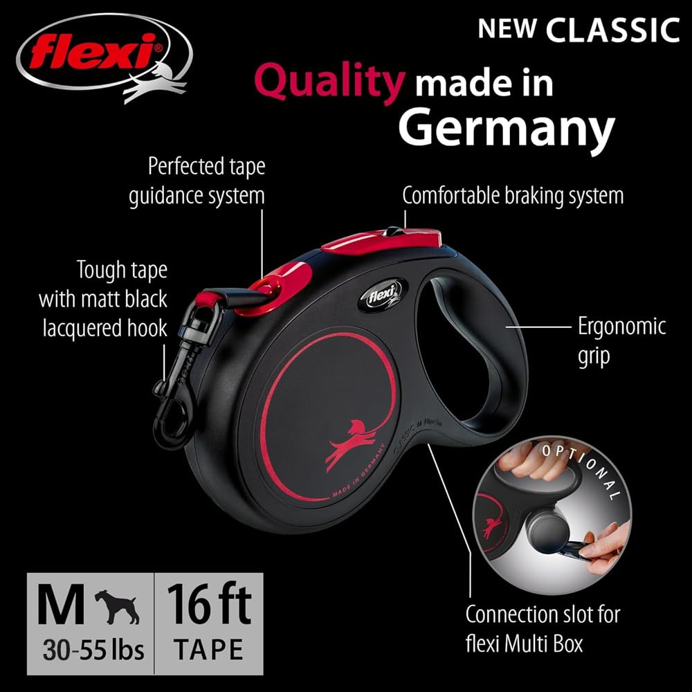 Tecnología anti-enredos de FLEXI New Classic para paseos fluidos sin nudos.