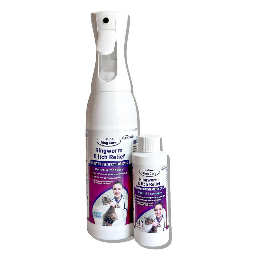 FlexTran Feline Ring Care: bote 32 onzas para aplicación directa en la piel.