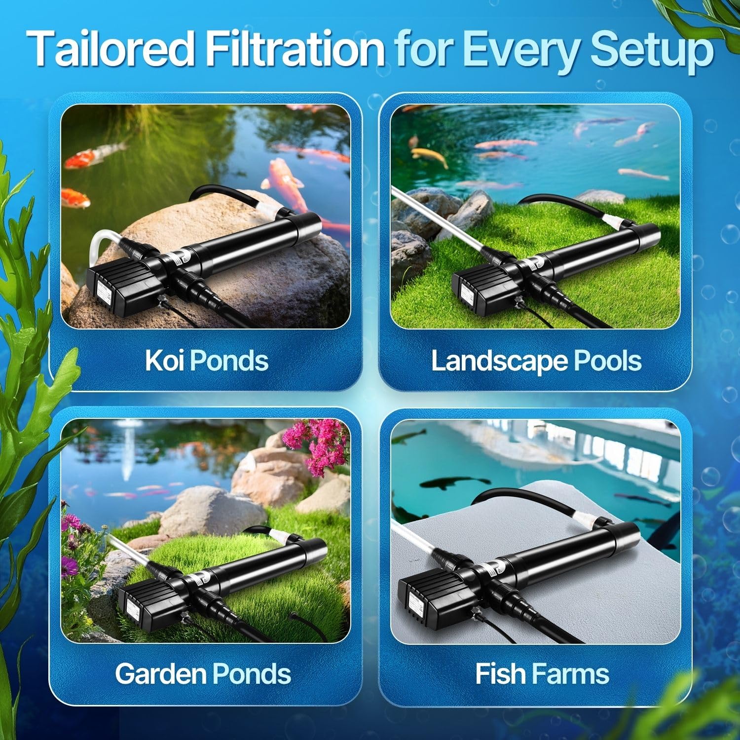 Flexzion Pond UV 55W: uso seguro y fiable en exteriores bajo clima