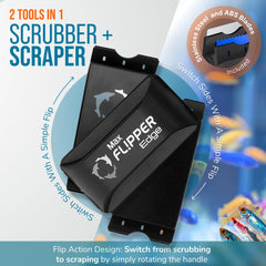FLIPPER EDGE MAX doble lama para eliminar algas en vidrio y acrílico.