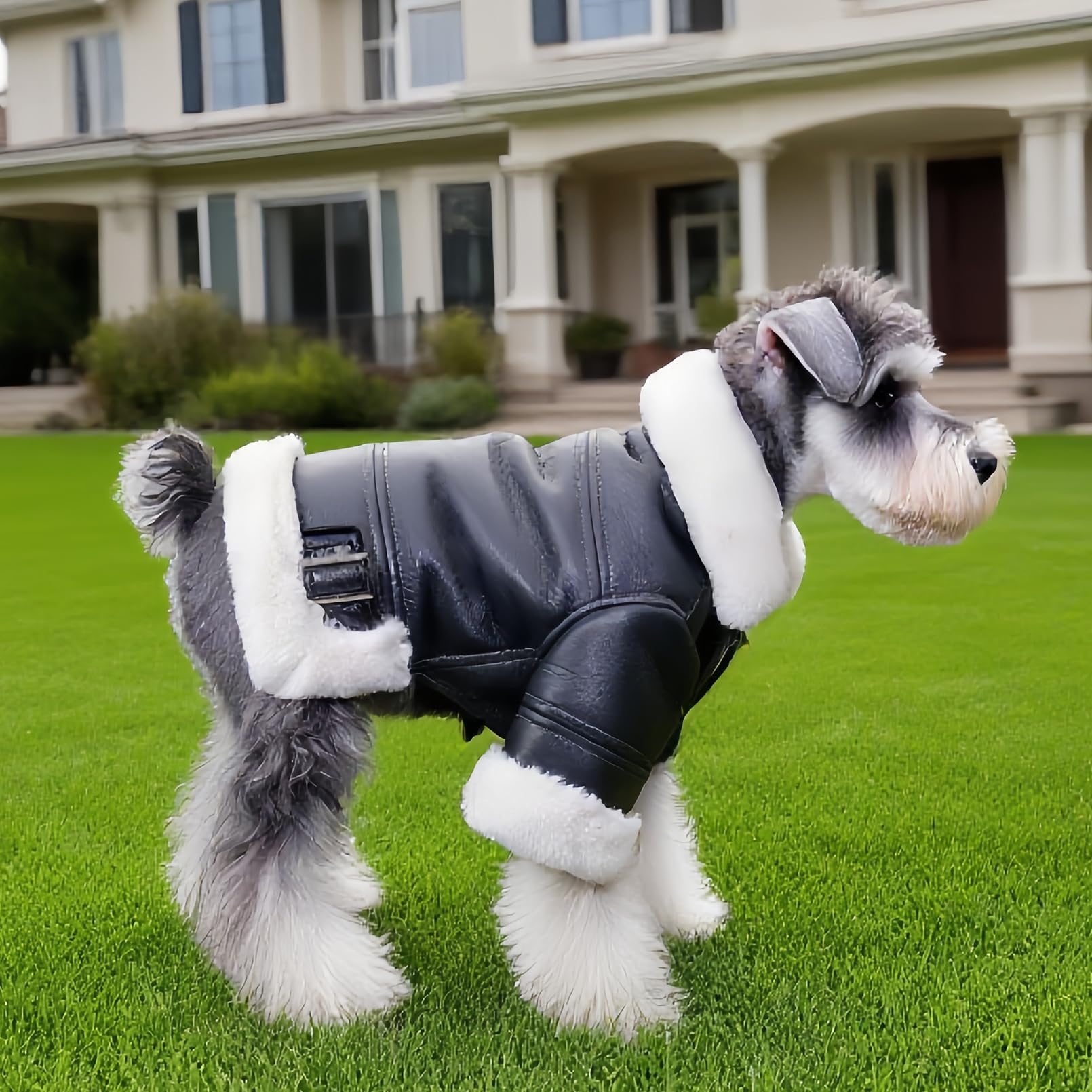 Protección contra viento y agua Floofelove, capa exterior duradera para perro pequeño.