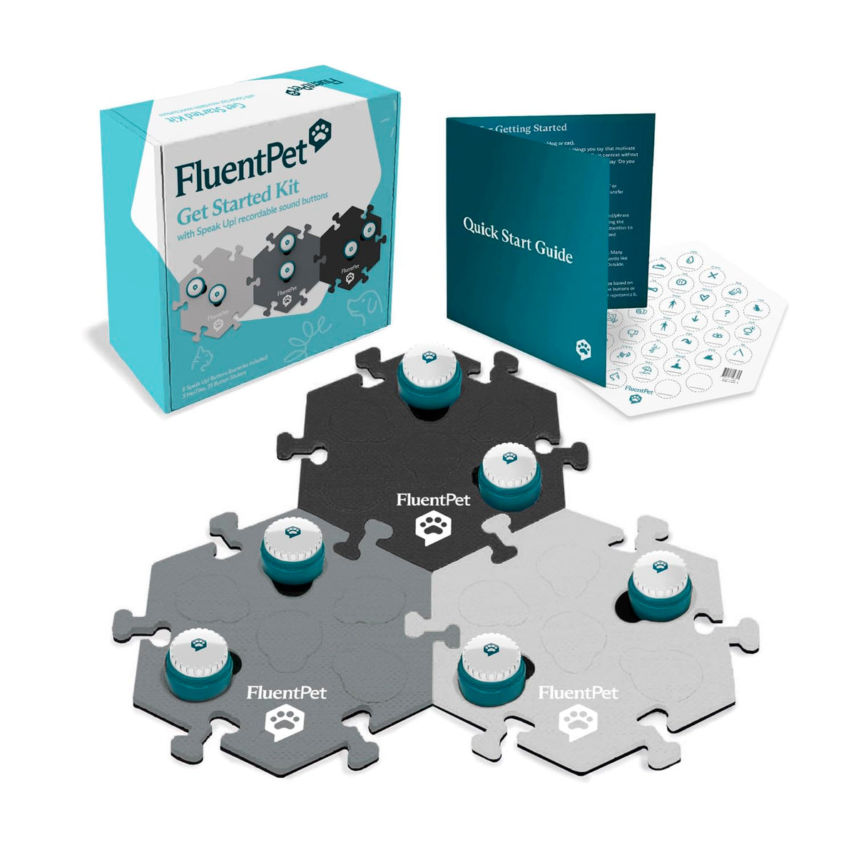 FluentPet: 6 botones grabables para comunicación clara de tu mascota.